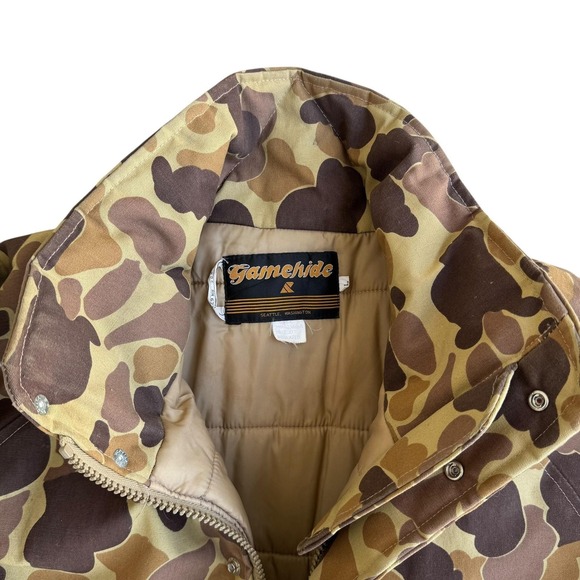Vintage Gamehide Jacket Mens Large Camo Hunting Duck Canvas Outdoors Seattle - Picture 2 of 7